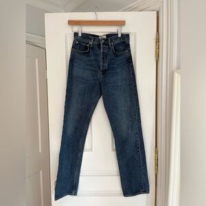 Agolde 90’s Pinch Waist High-Rise Dark Wash Jeans